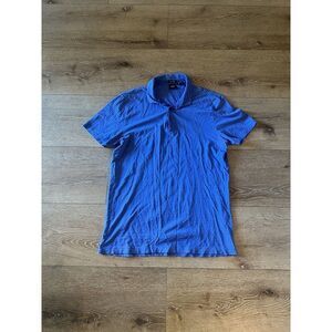 Hugo Boss Mens Blue Short Sleeve Striped Polo Shirt Size Large